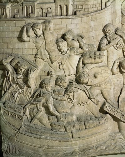 Cargando un barco, detalle de un molde de la columna de Trajano de Roman